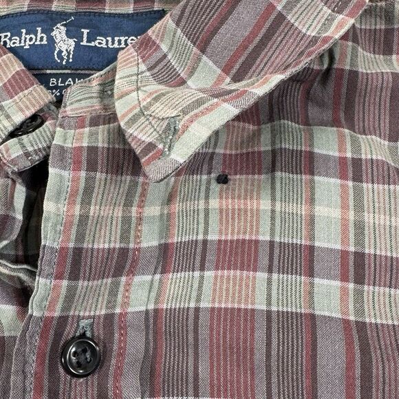 Ralph Lauren Blake Men's Large Red Plaid Short Sleeve Button Shirt‎ - Picture 4 of 6